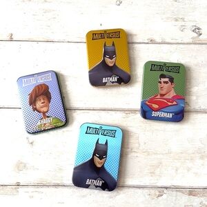 WB Multiverses Collectible Puzzles Tins Set of 4 Batman Superman Etc NEW